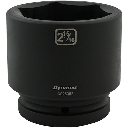 Dynamic 1" Drive Standard Socket, Black Phosphate, Tools 2-15/16" X 1" Drive, 6 Point Standard Length D025387
